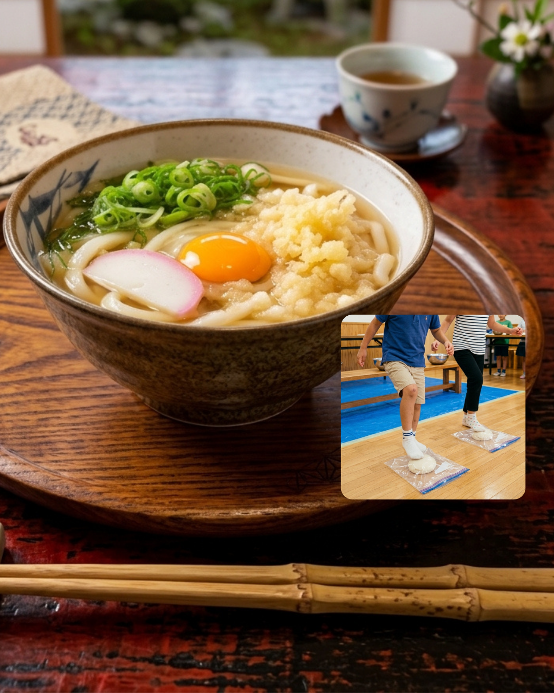 生地から作る！お月見うどん